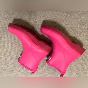 Women's Pink Ankle Rain Boots Hunter